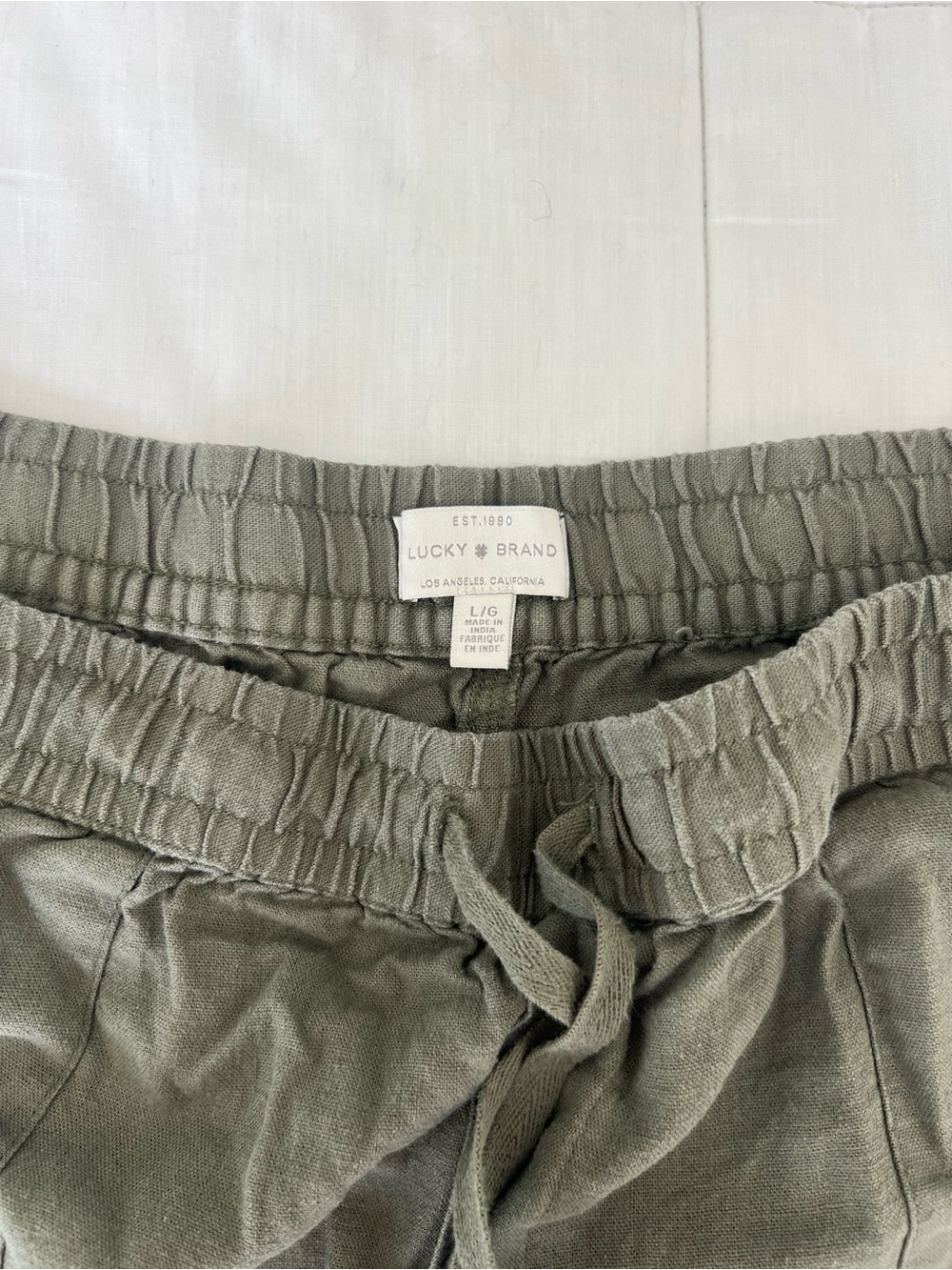 Lucky Brand Olive Green Drawstring Jogger Pants - Picture 2 of 3
